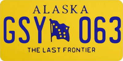 AK license plate GSY063