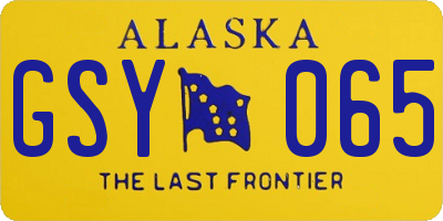 AK license plate GSY065