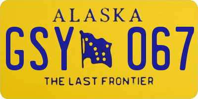 AK license plate GSY067