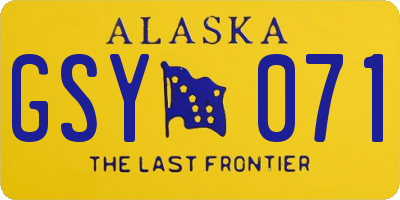 AK license plate GSY071