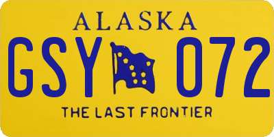 AK license plate GSY072