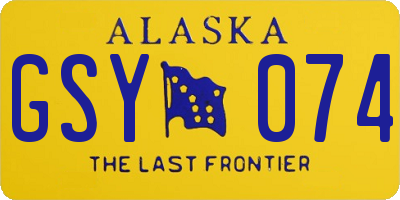 AK license plate GSY074