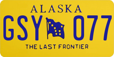 AK license plate GSY077