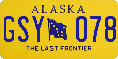 AK license plate GSY078