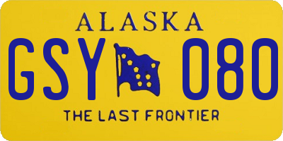 AK license plate GSY080