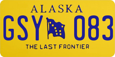 AK license plate GSY083