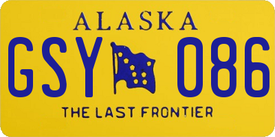 AK license plate GSY086