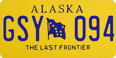 AK license plate GSY094