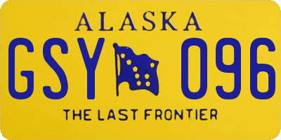 AK license plate GSY096