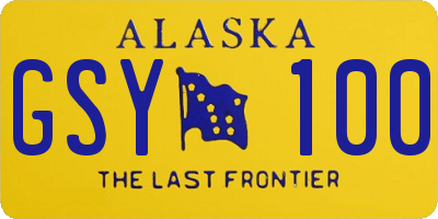 AK license plate GSY100