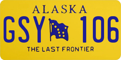 AK license plate GSY106