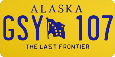 AK license plate GSY107