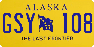 AK license plate GSY108