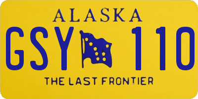 AK license plate GSY110