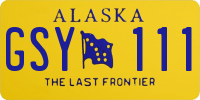 AK license plate GSY111