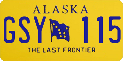 AK license plate GSY115
