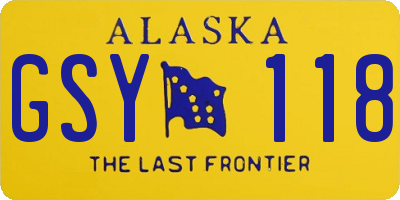 AK license plate GSY118