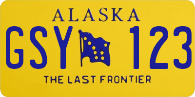 AK license plate GSY123