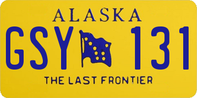 AK license plate GSY131