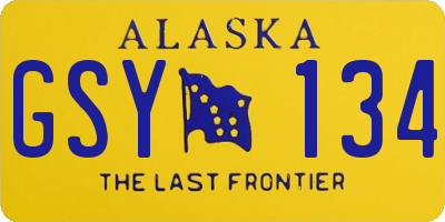 AK license plate GSY134