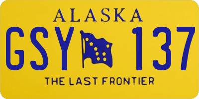 AK license plate GSY137