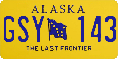 AK license plate GSY143
