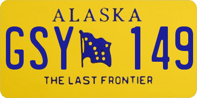 AK license plate GSY149