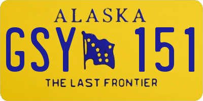 AK license plate GSY151