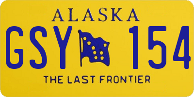 AK license plate GSY154