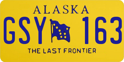 AK license plate GSY163