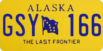 AK license plate GSY166