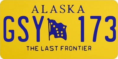 AK license plate GSY173