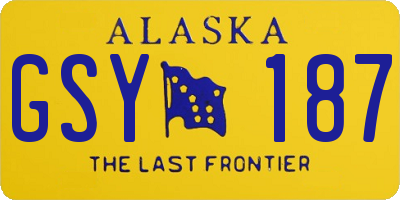 AK license plate GSY187