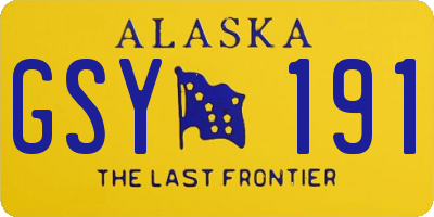 AK license plate GSY191