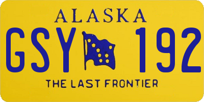 AK license plate GSY192