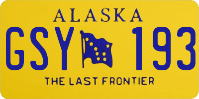 AK license plate GSY193