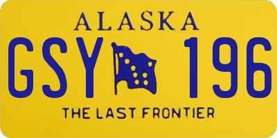 AK license plate GSY196