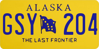 AK license plate GSY204