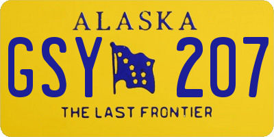 AK license plate GSY207