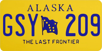 AK license plate GSY209