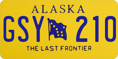 AK license plate GSY210