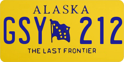 AK license plate GSY212