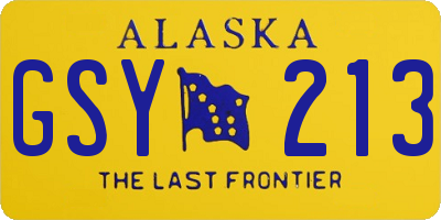 AK license plate GSY213