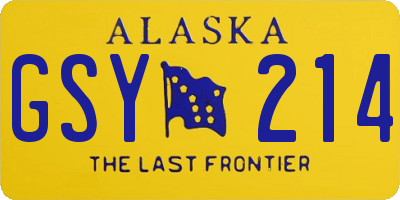 AK license plate GSY214