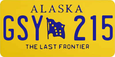 AK license plate GSY215