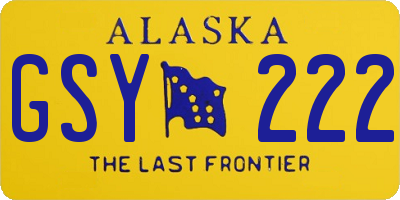 AK license plate GSY222