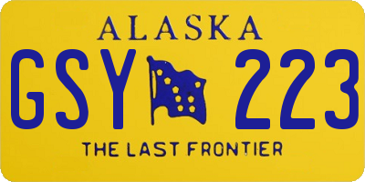 AK license plate GSY223