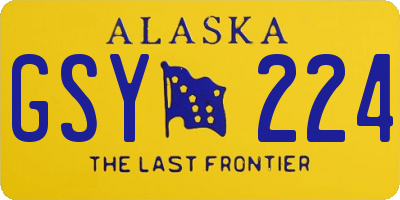 AK license plate GSY224