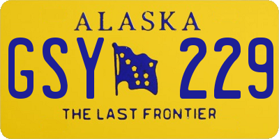 AK license plate GSY229