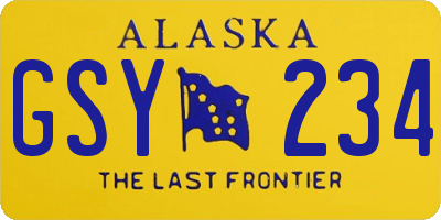 AK license plate GSY234